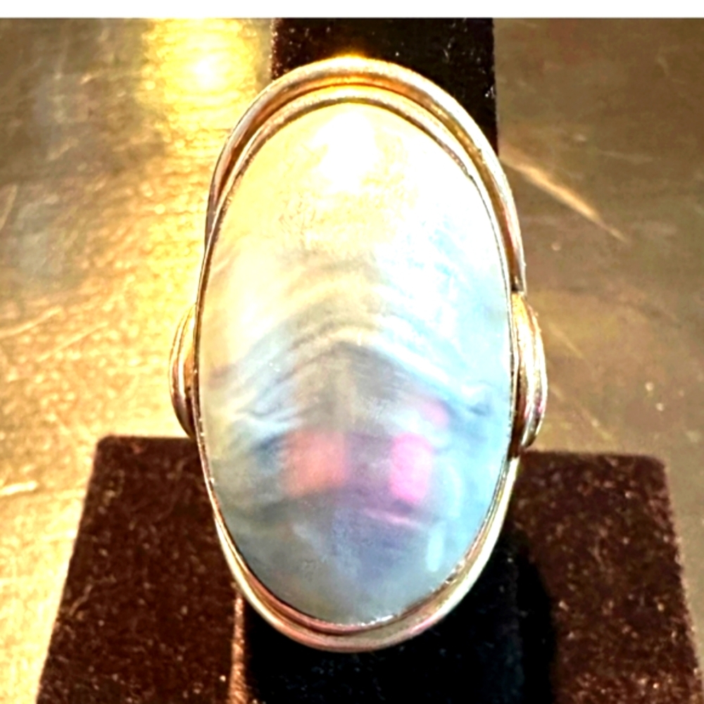 Mabe gray pearl ring